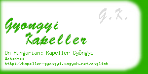 gyongyi kapeller business card
