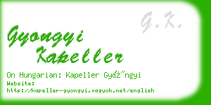 gyongyi kapeller business card